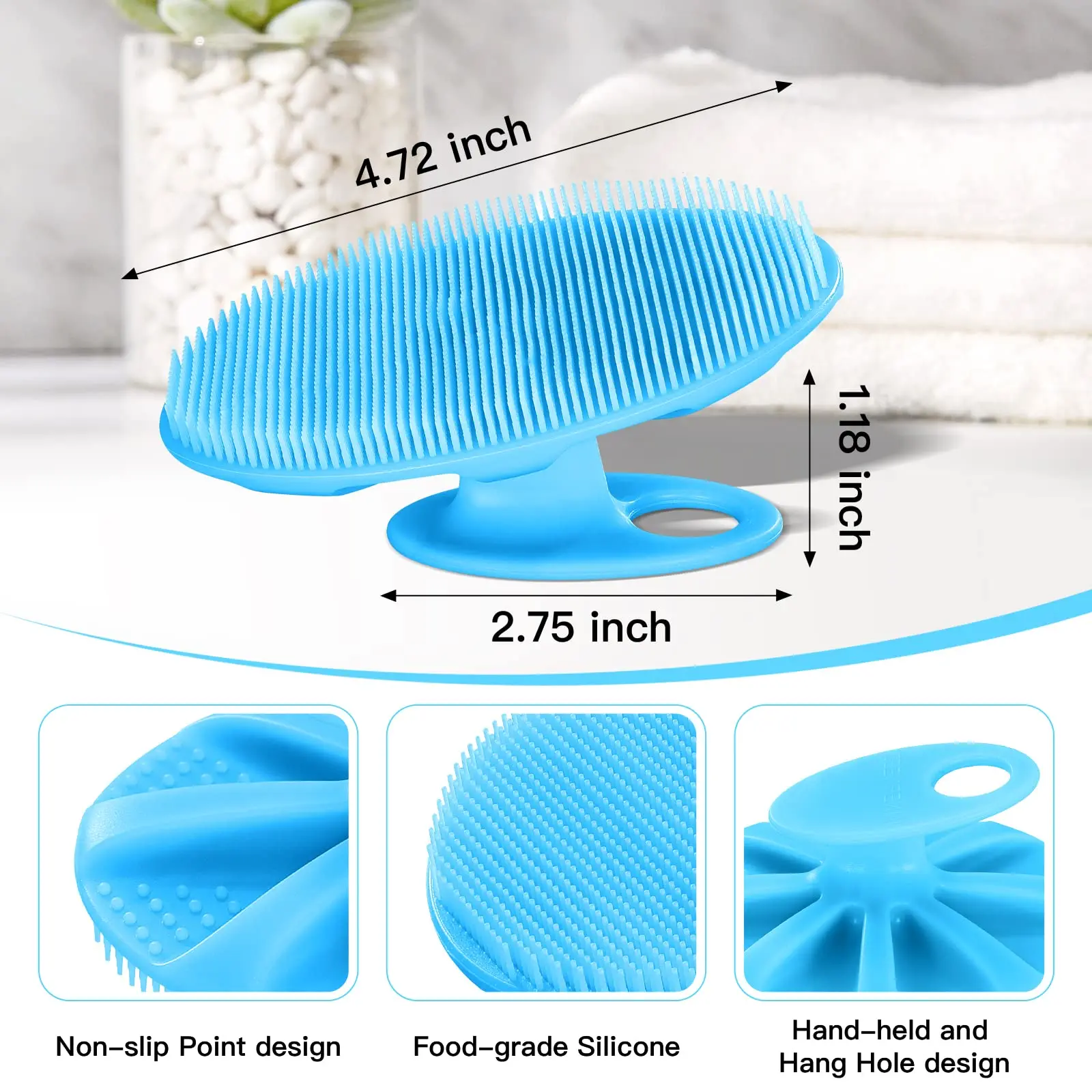 Handheld Gentle Exfoliating Cleansing Shower Silicone Body Scrubber Buy Silicon Brush Silicone