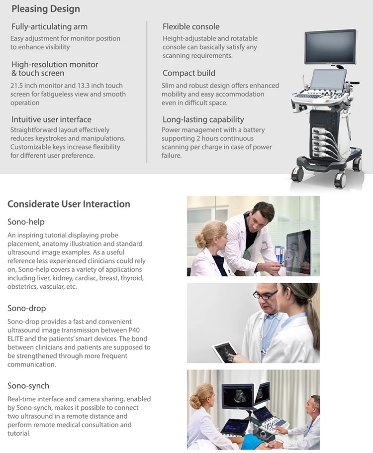 Sonoscape P40 Elite Medical Ultrasound machine - Oxyaider 
