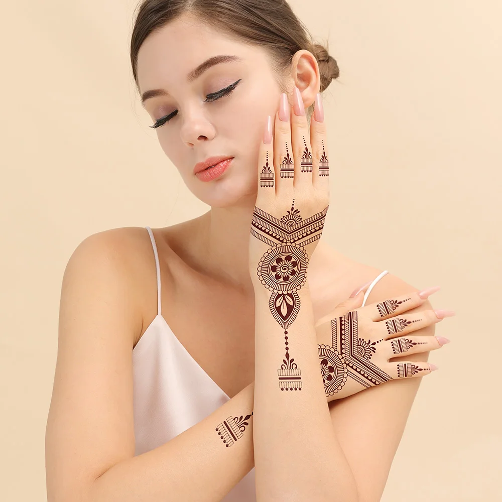 Black Mehndi Henna Tattoo Stickers Tattoos| Alibaba.com