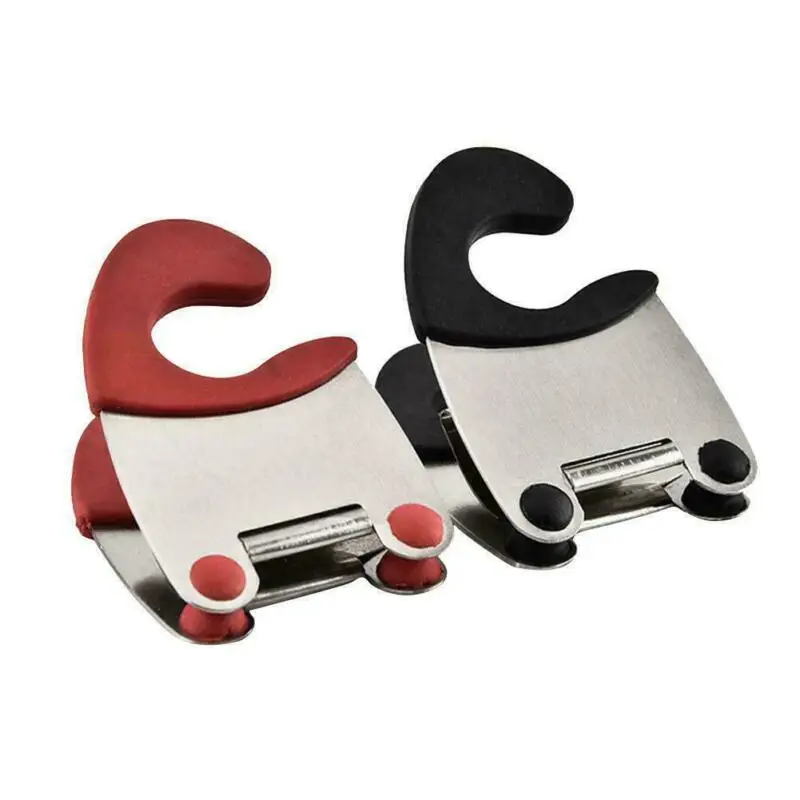 Stainless Steel Pot Side Clips Anti-scalding Spoon Holder Kitchen Gadgets Rubber Convenient Kitchen Tools manufacture