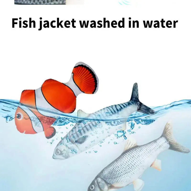 Usb 3d Soft Plush Simulation Dancing Moving Catnip Floppy Automatic Electric Chew Pet Interactive Fish Cat Toy for Cats