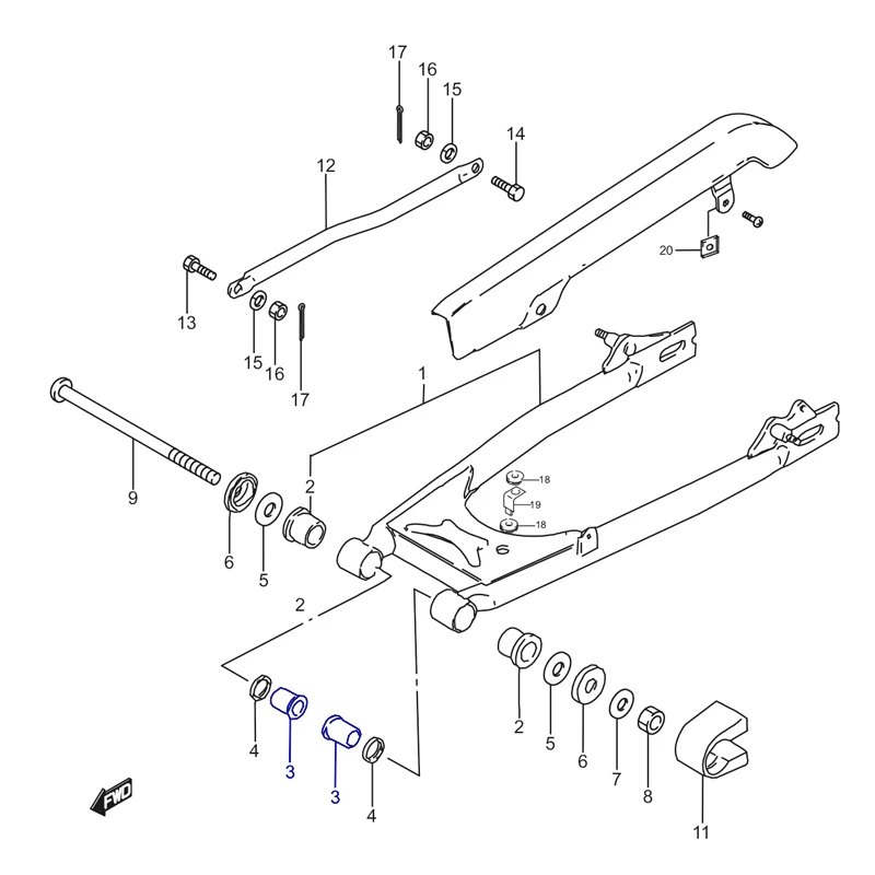 Gn125 Rear Swinging Arm Pivot Oem 6100005340000 Rear Swing Arm Pivot