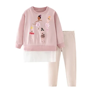 Customizable New Style O Neck Long Sleeve Toddler Girl Sets Casual 2 Pieces Clothing Set for Autumn