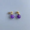Charoite Chalcedony Earring
