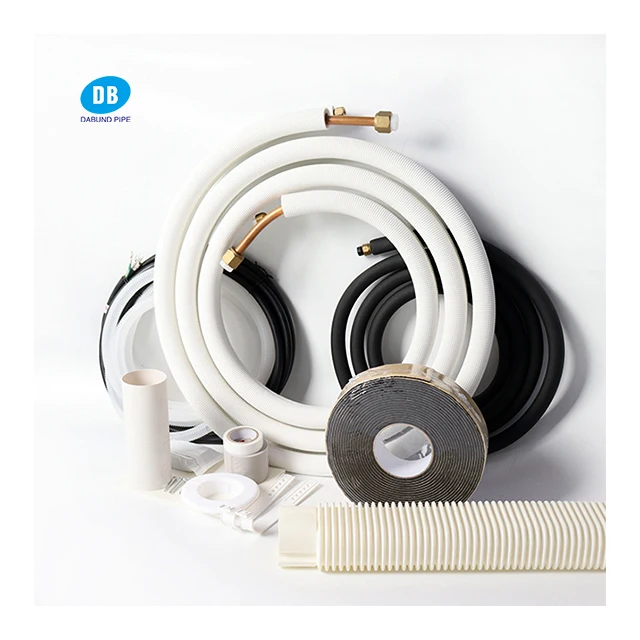 High Quality refrigeration 1/4&3/8 inch  White PE insulation copper pipe for mini-split A/C system