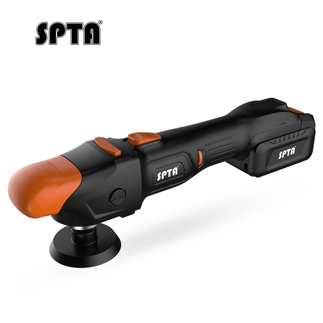 SPTA CP403 Black&Orange 3" Brushless Ratary Polisher,Higher Efficiency,Portable-type Cordless Polisher,Soft start,Constant speed