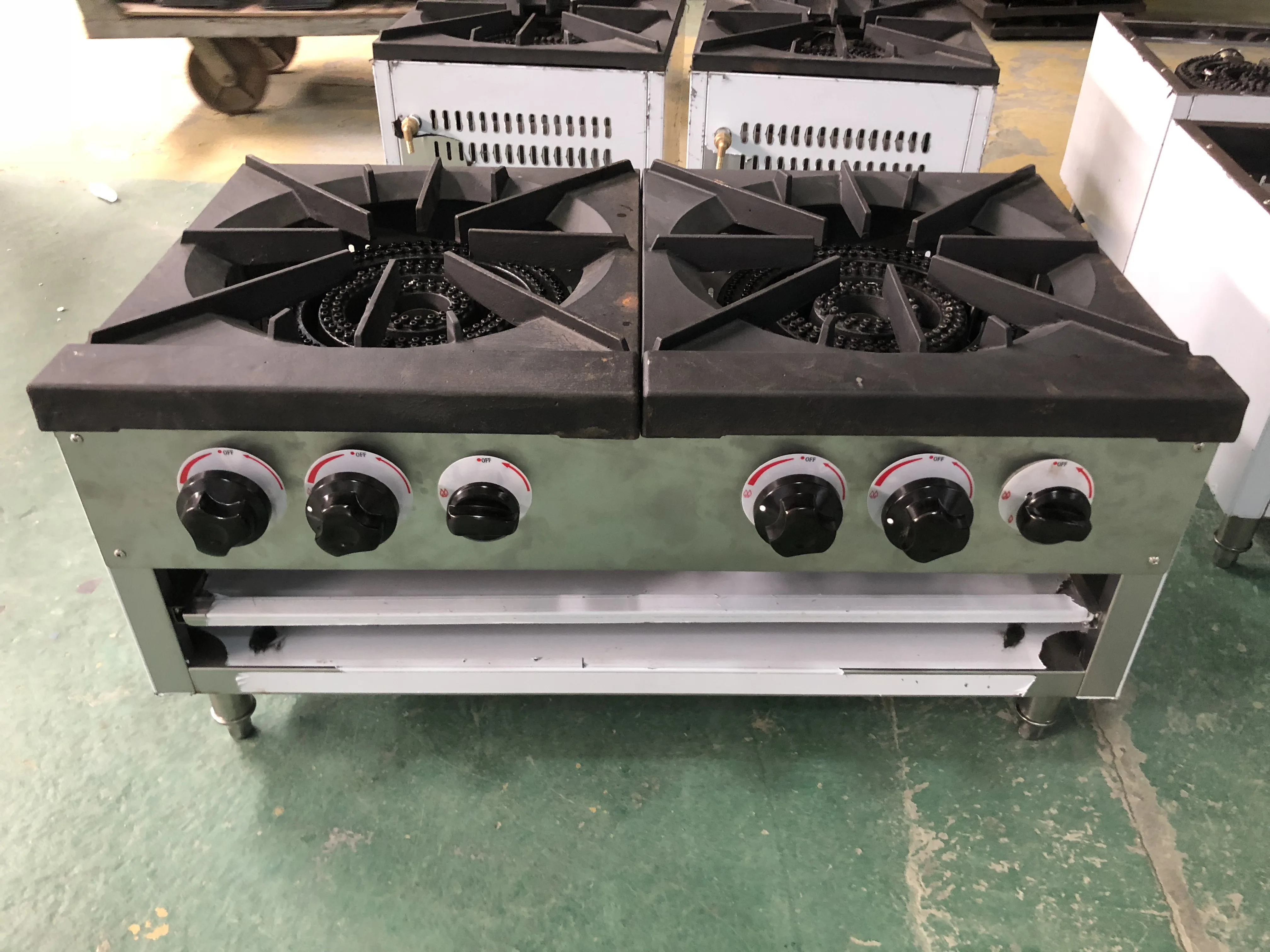 Heavy Duty Gas Stove 2 Burners Stainless Steel Body Gas Range Battery Stove For Cooking With Gas