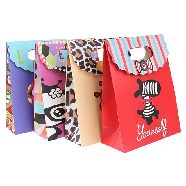 Gift Bags Wholesale Animal Theme Happy Birthday Party Favor Candy Snack Gift Bags For Kids