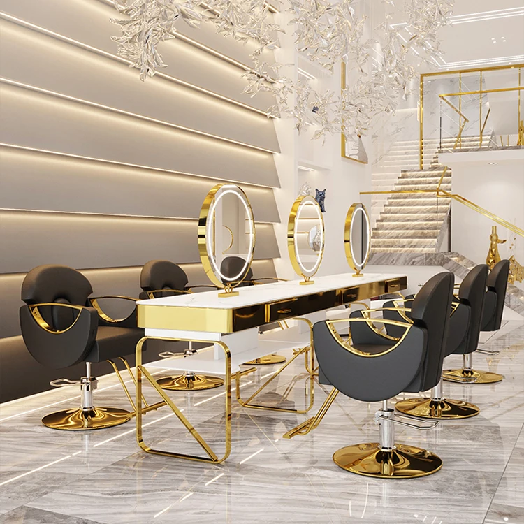 Reclining Hair Salon Chair Furniture Modern Luxury Salon Chairs Styling  Barber Chair pink