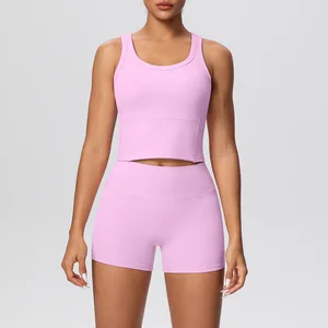 2PCS Gym Set Women Gym Fitness Set Activewear Pilates Workout Running Yoga Set Fitness Clothes