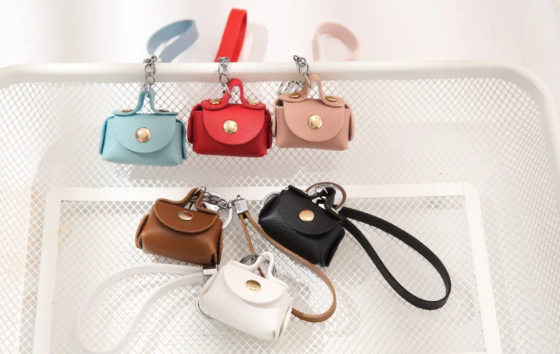 Wholesale creative Designer leather keychain Mini Cylinder