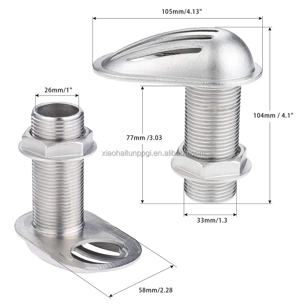 Little Dolphin Marine Grade Stainless Steel 316 Boat Intake Threaded