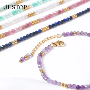 Manufacturer Factory's French Style Small Stone Rice Beads Bracelet 18K Gold PVD Stainless Steel Bohemia Style for Party