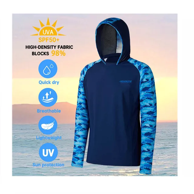 2024 UPF 50+ Custom Fish Apparel Men Performance Sublimation Fishing Shirt UV Protection Clothes Custom