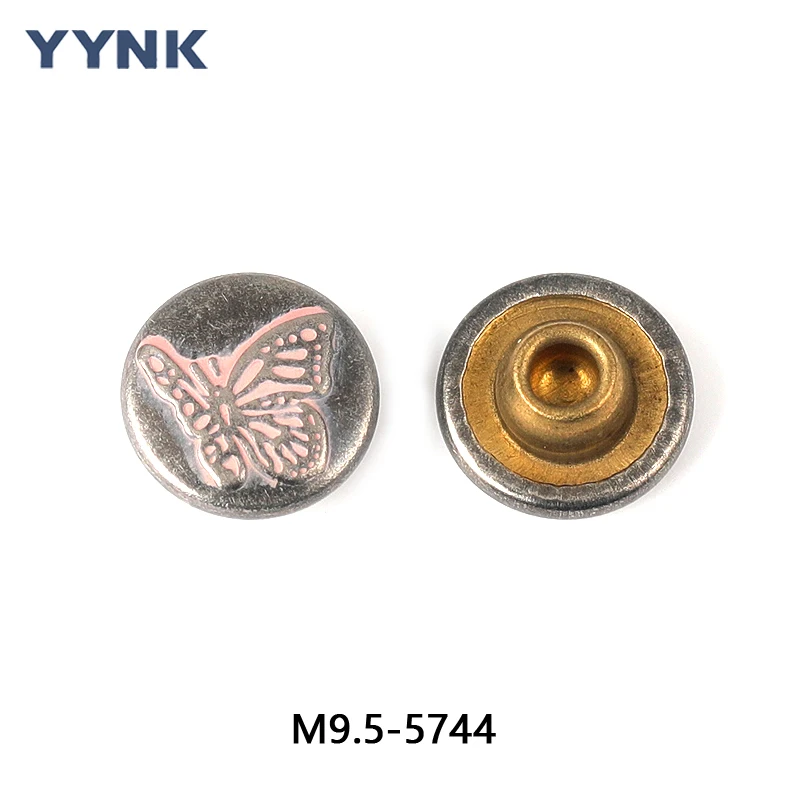 Модные пользовательские красочные OEM логотип покрытие металлические латунные джинсы заклепки для кожаной сумки брюки одежда