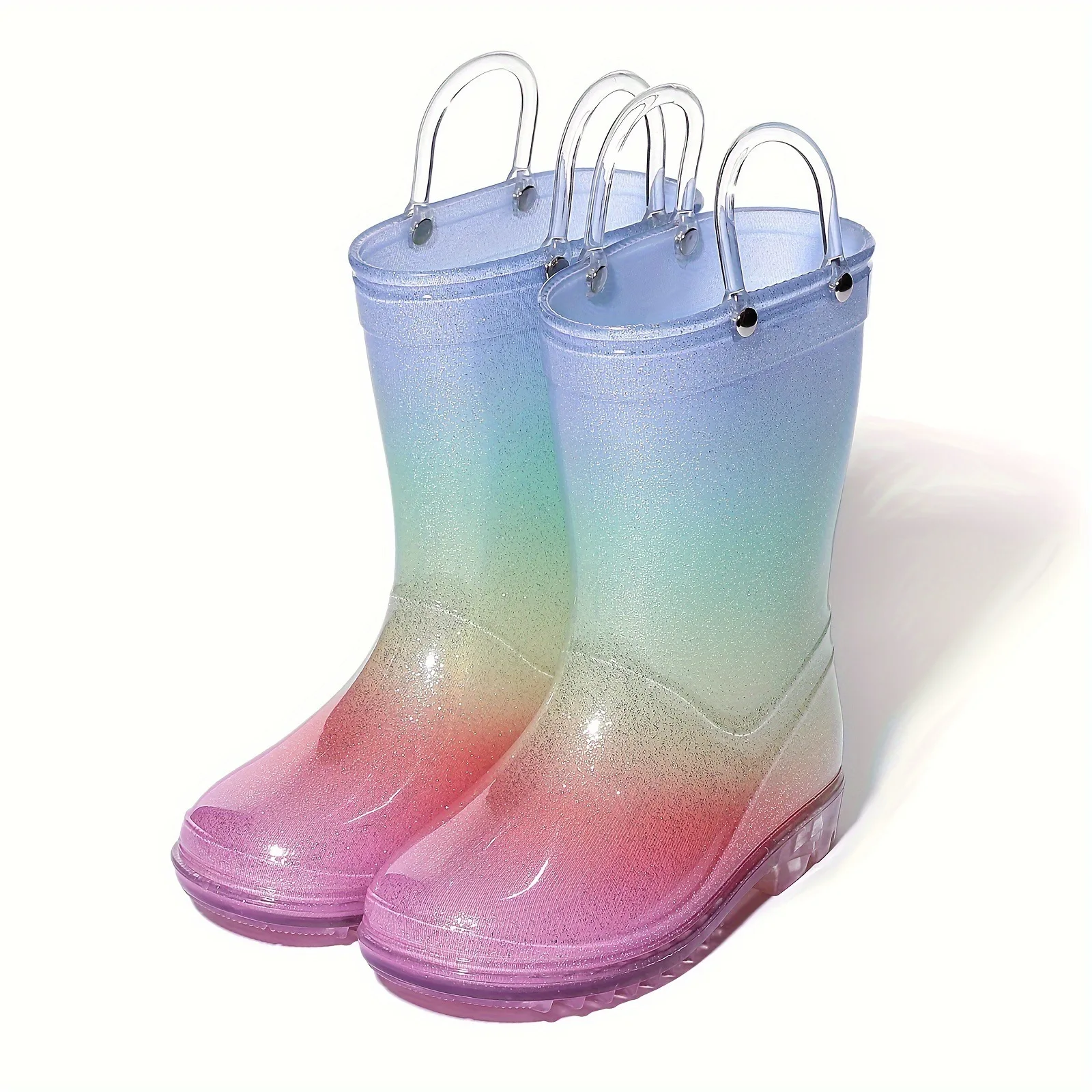 Stivali Da Pioggia Arcobaleno Per Bambini In Gomma Cristallo - Antiscivolo, Impermeabili, UK 4.5-12.5 - 3