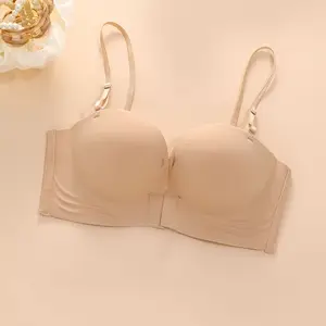 Custom Manufacturer's Thin Strapless Anti-Slip Backless Push-up Support Bra with Logo on Cup for Evening Dresses Strapless Bra
