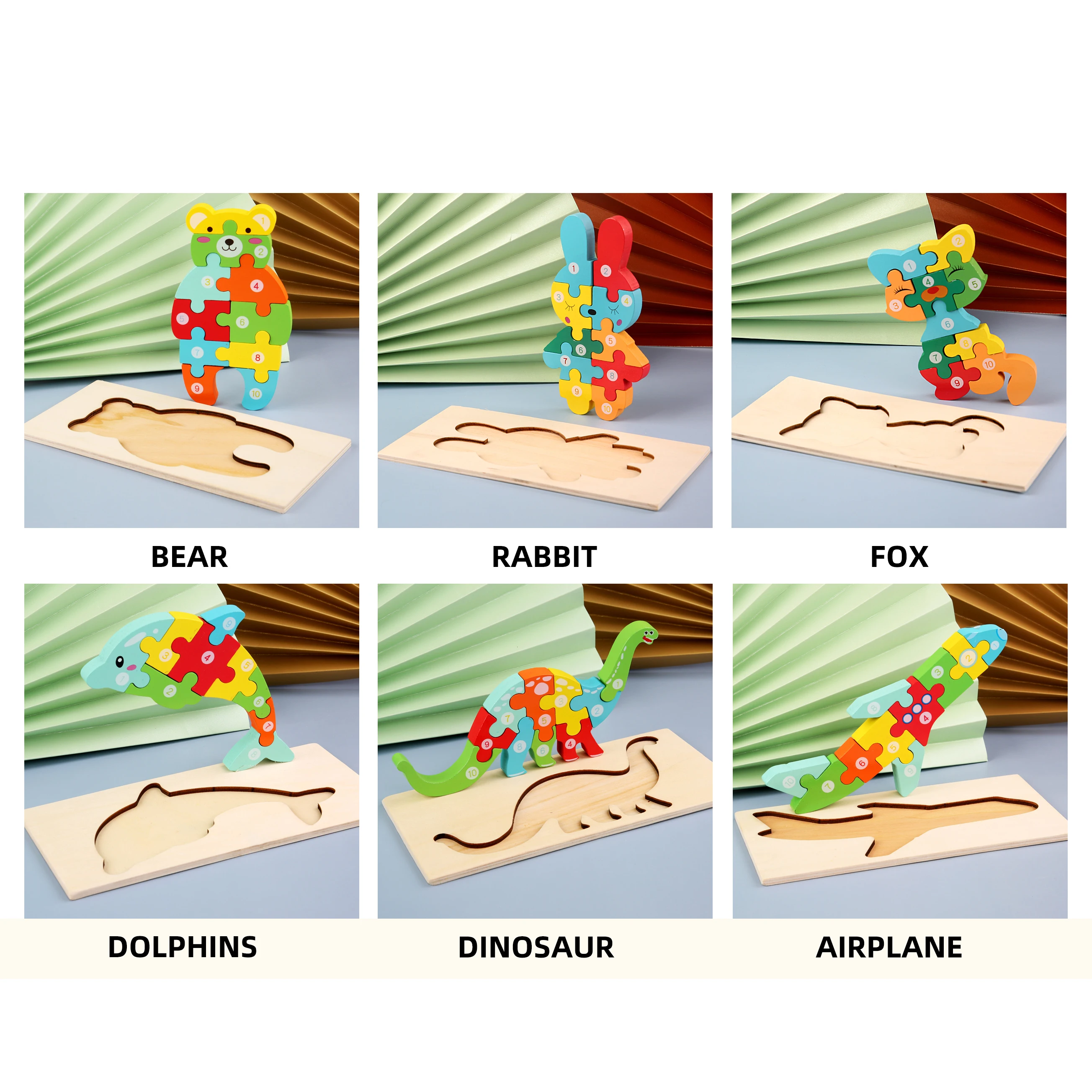 New Arrival Early Learning Children Animal Puzzle Kids Wooden Montessori Educational Toys