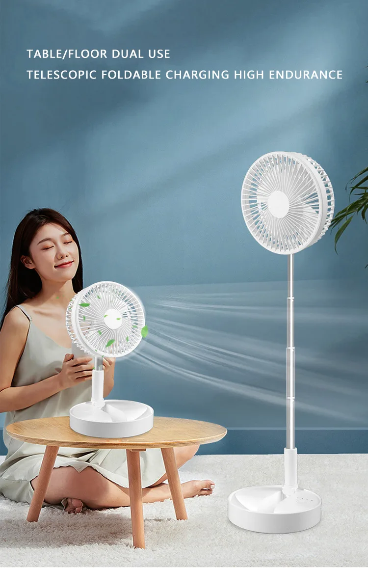 Usb Rechargeable Floor Fan,With Timer Portable Cordless Foldable Fan ...