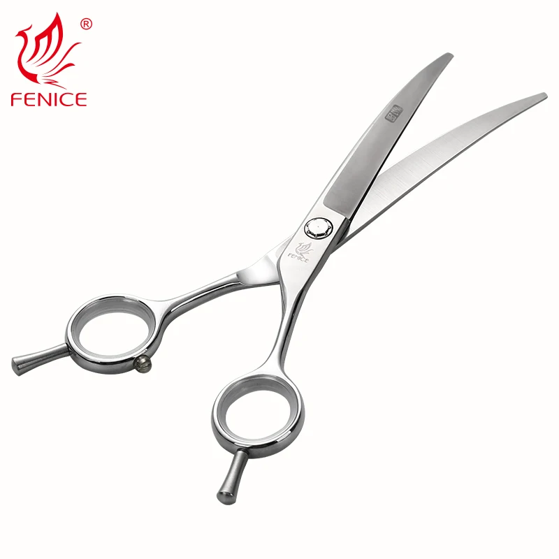 Fenice Asian Fenice 7 Inch Japanese Stainless Steel Pet Curved Scissors for Dog Grooming