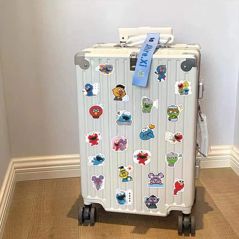 ZY1714C 60pcs Waterproof for Sesame Street Teen Decal Cartoon Decorative Laptop Skateboard Cellphone Luggage Guitar Stickers
