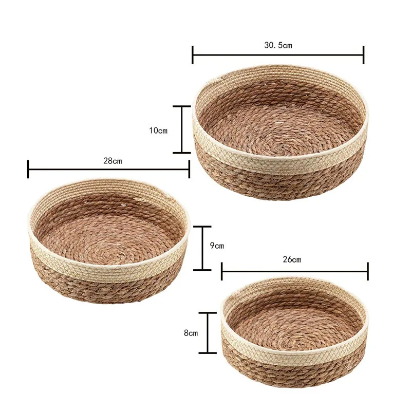 Rattan Woven Gift Household Fruit Iron Storage Bakery Bread Wines ...