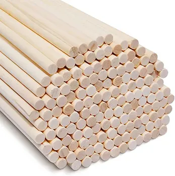 Wooden Dowel Rods Unfinished Wood Sticks Round Wood Dowel Sticks Hardwood Sticks for Crafts Diy Project Home Decoration