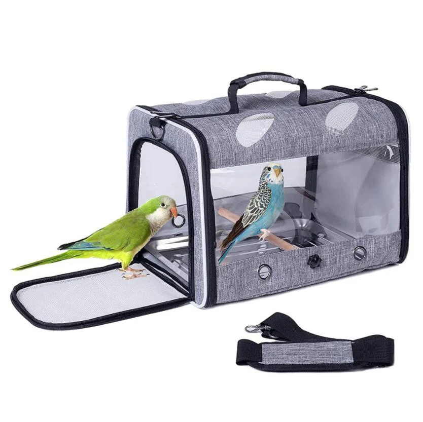 Transparent, Breathable Window Net Mesh Parrot Travel Cage