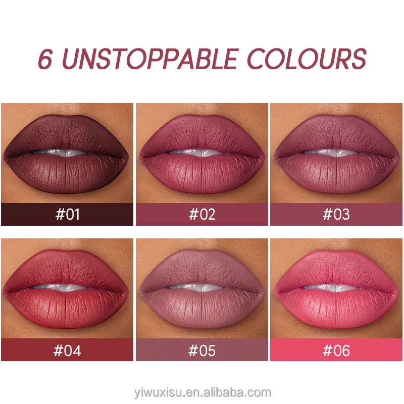 Ushas 12 Colors Lip Liner Matte Lipstick Set Non-stick Cup Long-lasting ...