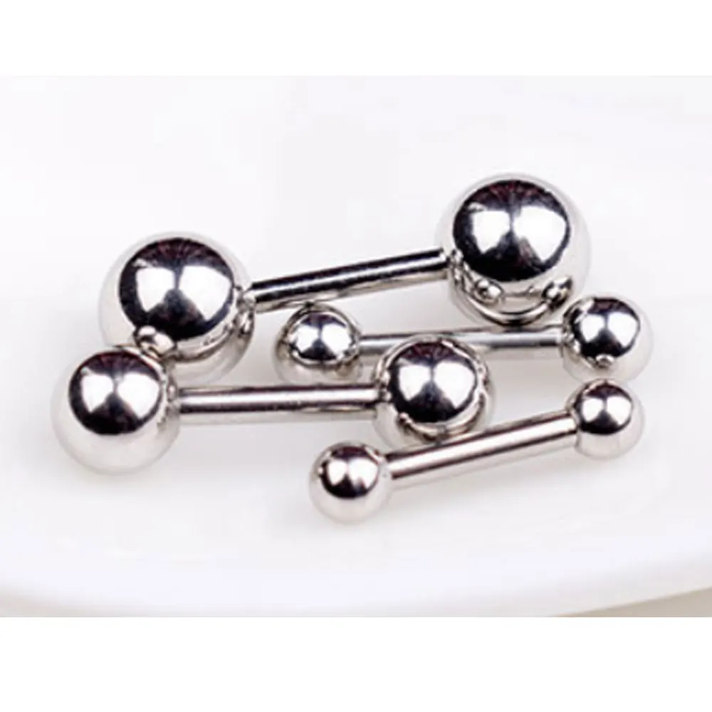 Surgical Steel Earring Stud Screwback Round Baby Mens Double Ball Earrings  Studs