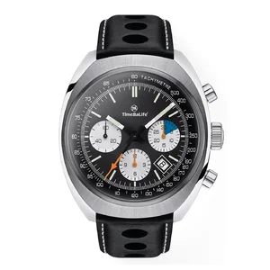 OEM ODM Custom Men Watches Automatic Mechanical Sports Chronograph Watches Leather Strap Band  Wrist Watches for Men