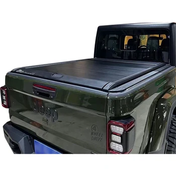 Zolionwil Pickup Truck Bed Manual Retractable Tonneau Cover For Jeep Gladiator Double Cab