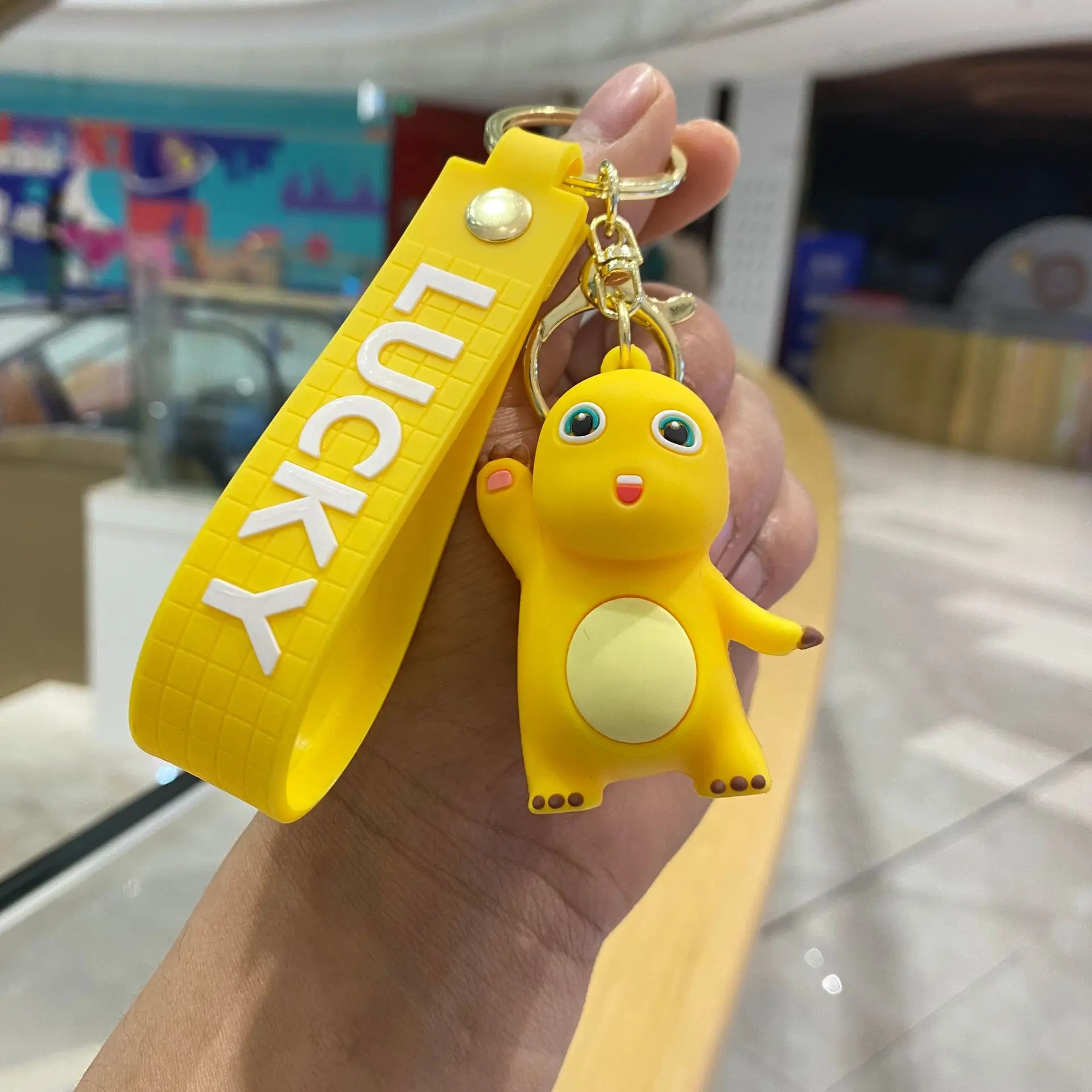 Lucky Wrist Band with Kawaii Milk Dragon Keychain Lanyard