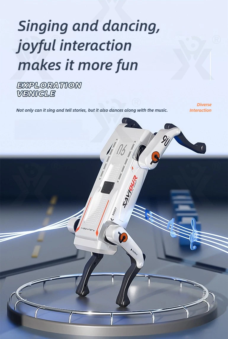 Chengji Kids Programming Interactive Rc Robot Toys Educational Lighting Music Voice-controlled Intelligent Ai Dog for Kids