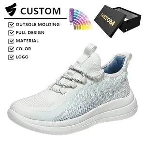 Trendy Mesh Sport Shoes Plus Size Wholesale Men Causal Work Walking Style Shoes Breathable Soft Sole Summer Running Shoes