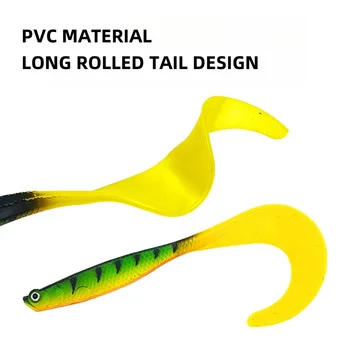 SL083-12cm 7g/pcs High Quality PVC Soft Worm with Growth Tail Swim Bait Fishing Lures for Freshwater Fish Target in Rivers – Soft Lure – view 4