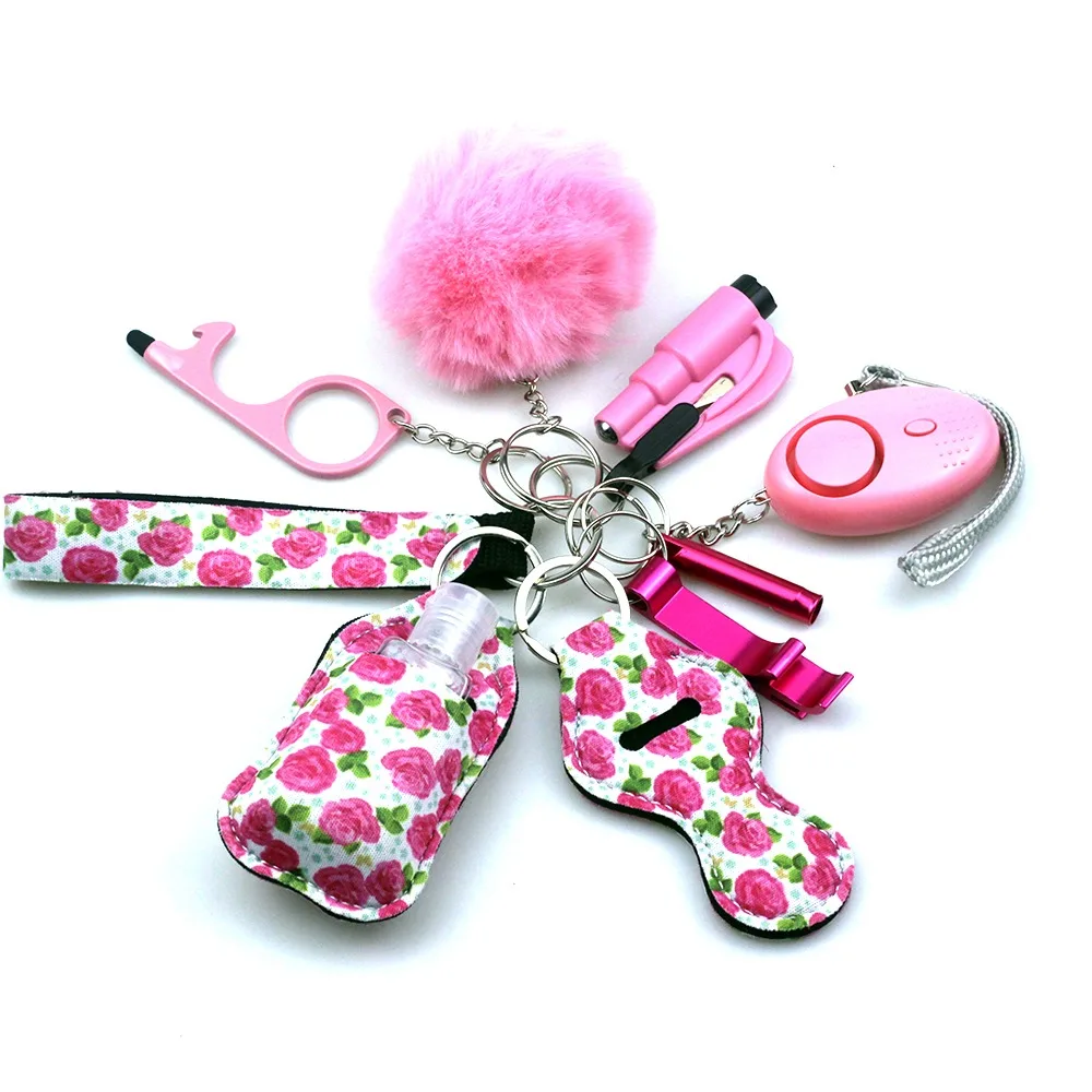 Personal Alarm Keychain 130db For Self Defense Keychain Set Wholesale Women's Safety Key Chain