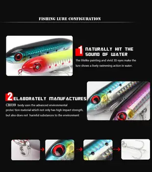 Cheery Cheery 100mm 14g Hard Plastic Swimbait Pike Bass Trout Lures Floating Artificial Bait Fishing Spook Silicone for River – Soft Lure – view 4