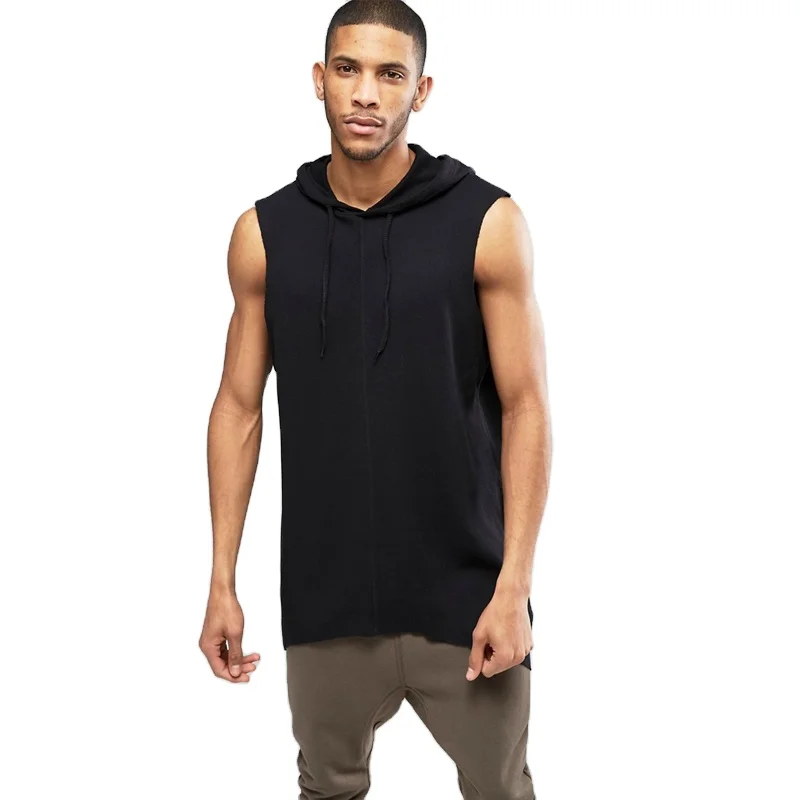 blank sleeveless hoodie