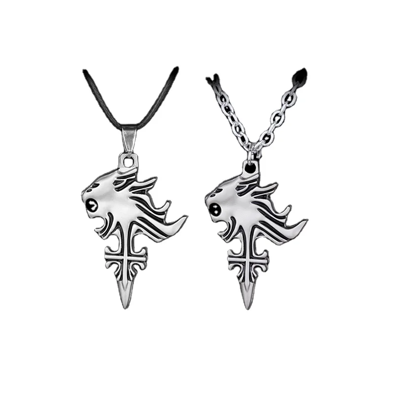 Final Fantasy VIII Collana Ciondolo Leone Dormiente – Argento Sterling 925 E Acciaio Titanio – Regalo Cosplay