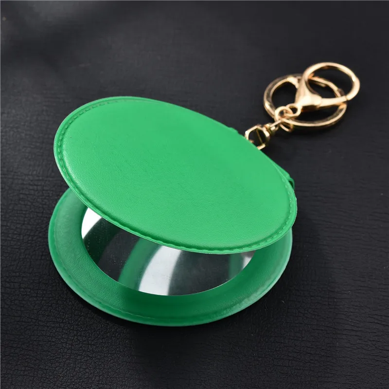 Wholesale Cute Pu Leather Doublesided Round Mirror Mini Folding Pocket