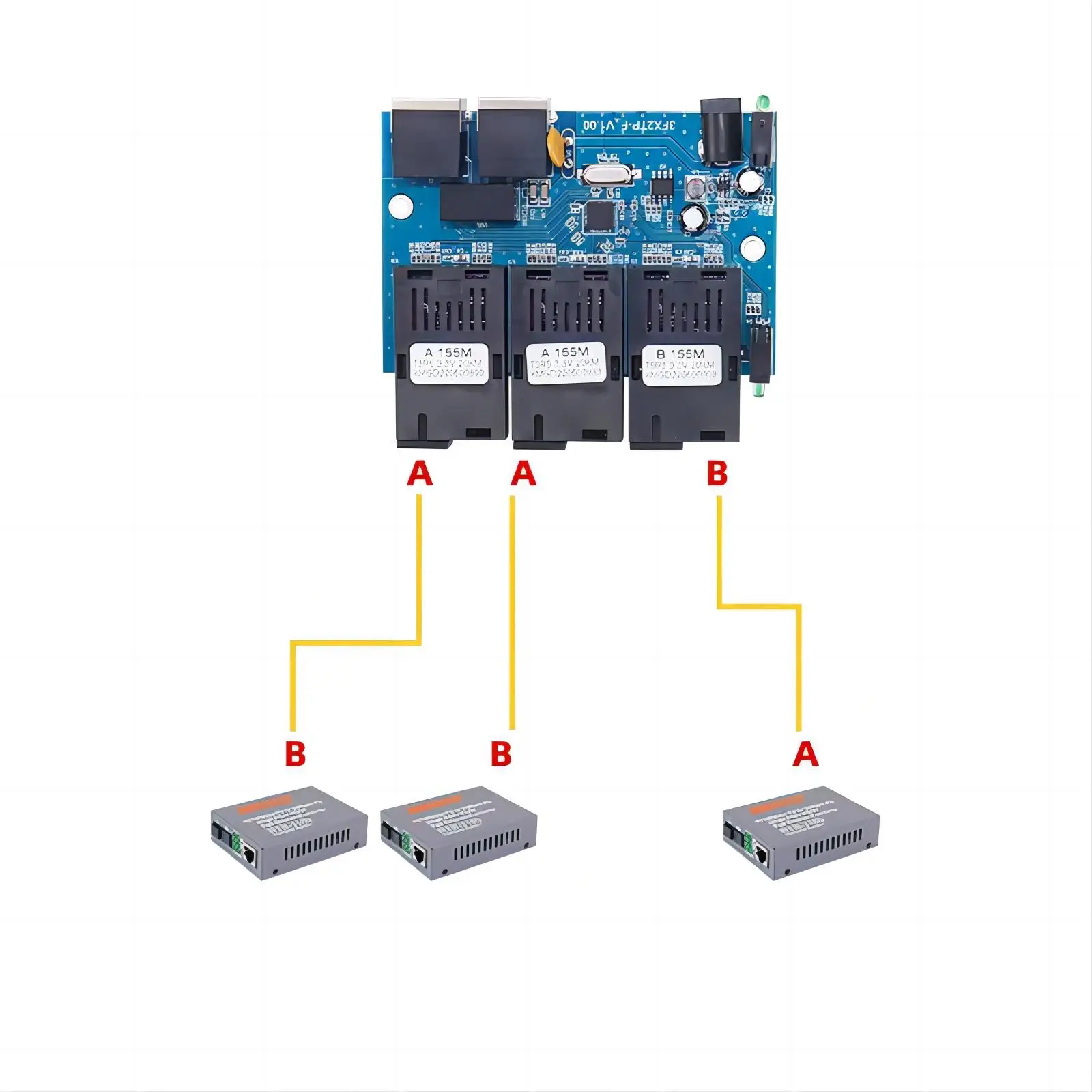 Network Switch Fiber Optic Pcb 5port 100mbps Fiber Optic