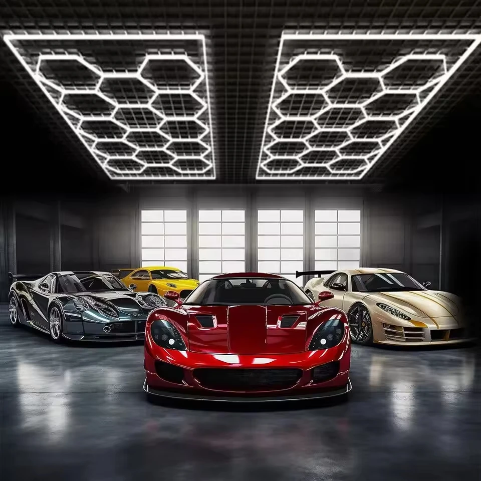 Factory Sell Hexagonal Grid LED Light Honeycomb Garage Lamp LED Hexagon Morden Ceiling Lights