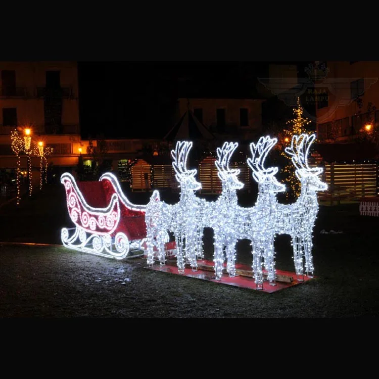 Wholesale Christmas decoration outdoor santa sleigh led reindeer ...