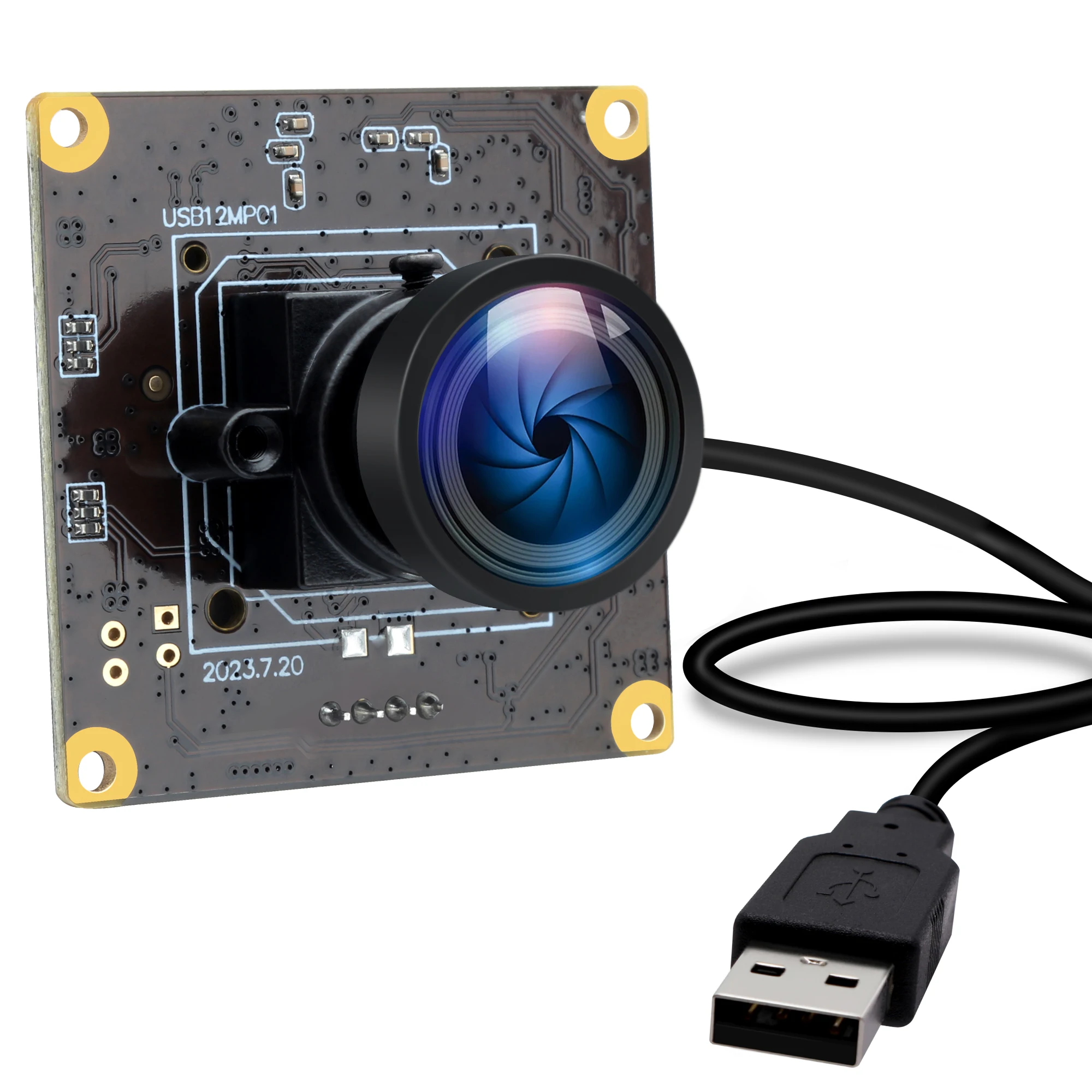 ELP 12MP Wide Angle USB Camera Module 1080P 120fps No Distortion