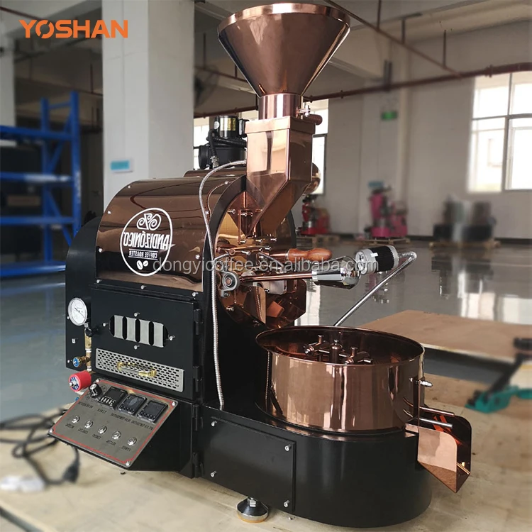 Yoshan Home  Coffee Roasting Machines Gas Electrical Hot Air 2kg 1kg 500gr Fresh Coffee Drum Coffee Roaster for Commercial Use
