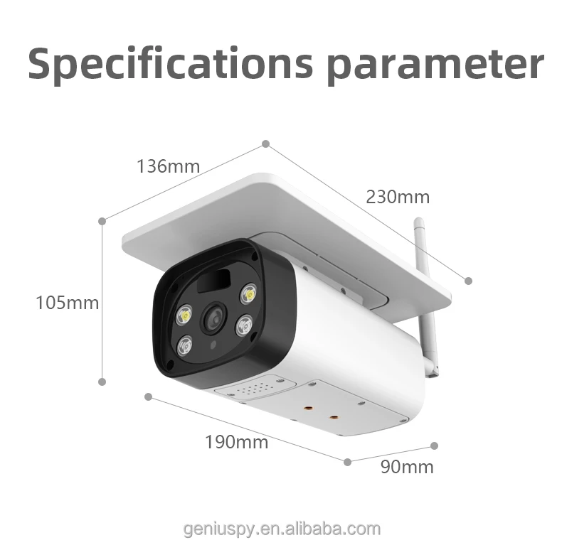1080P 4MP Solar Bullet Camera  WiFi Outdoor Waterproof Wireless Solar Powered PIR IP Battery Security Camera Two Way Audio