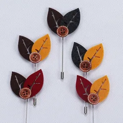 Китайская фабрика поставка металлических булавок для лацканов кожаных листьев оптовая