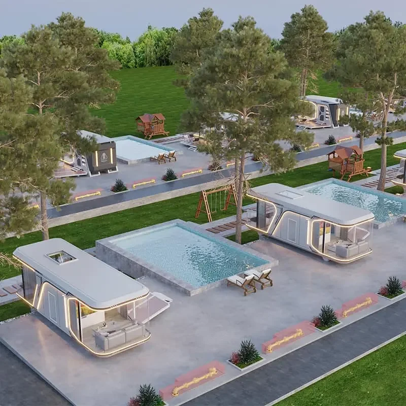 Portable Prefab Container House Space Capsule Bed Cabin Hotel Luxury 2 4 Bedroom Capsule House Tiny House