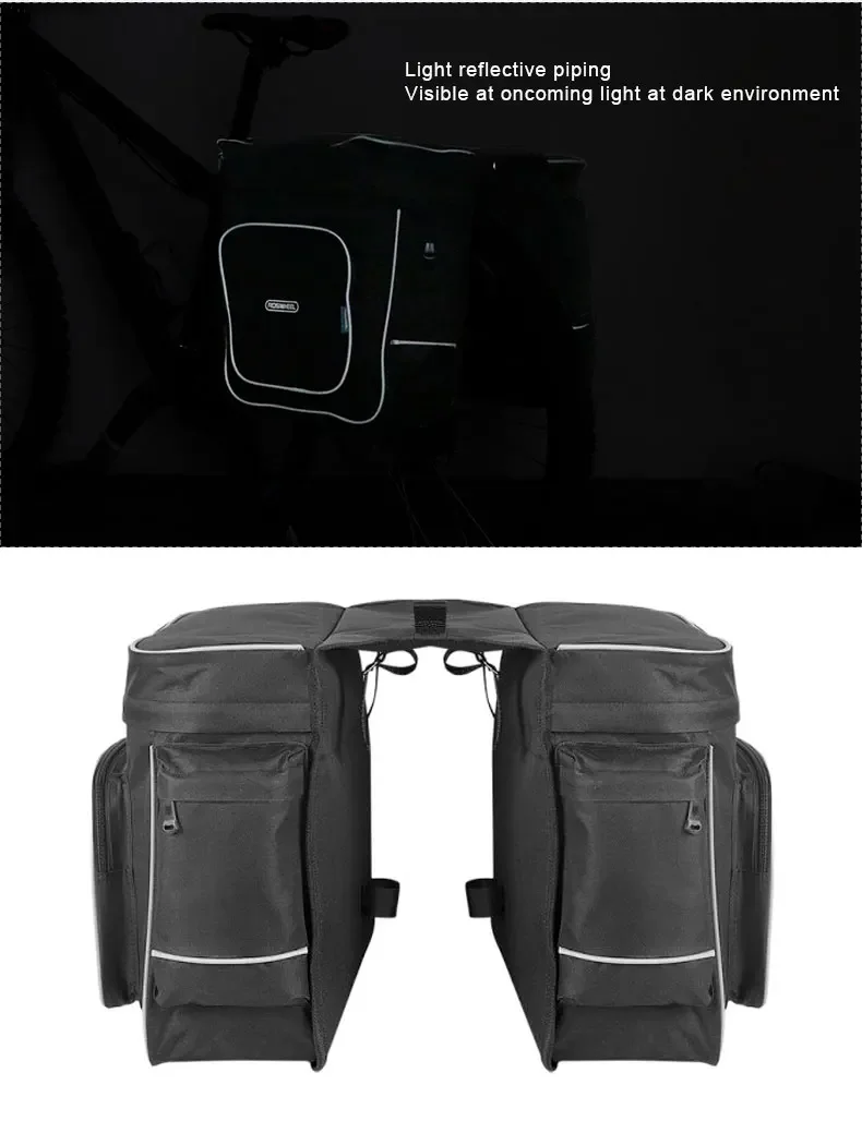 Factory 30l Bicycle Luggage Carrier Mount Pannier Light Reflective 2 In